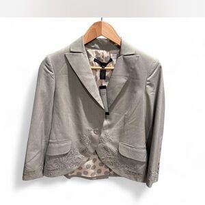 Robert Rodriguez Light Gray Embroidered Blazer